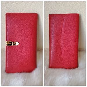 Sale‼️Gucci Leather Cardholder Gold Belt Buckled Red Wallet